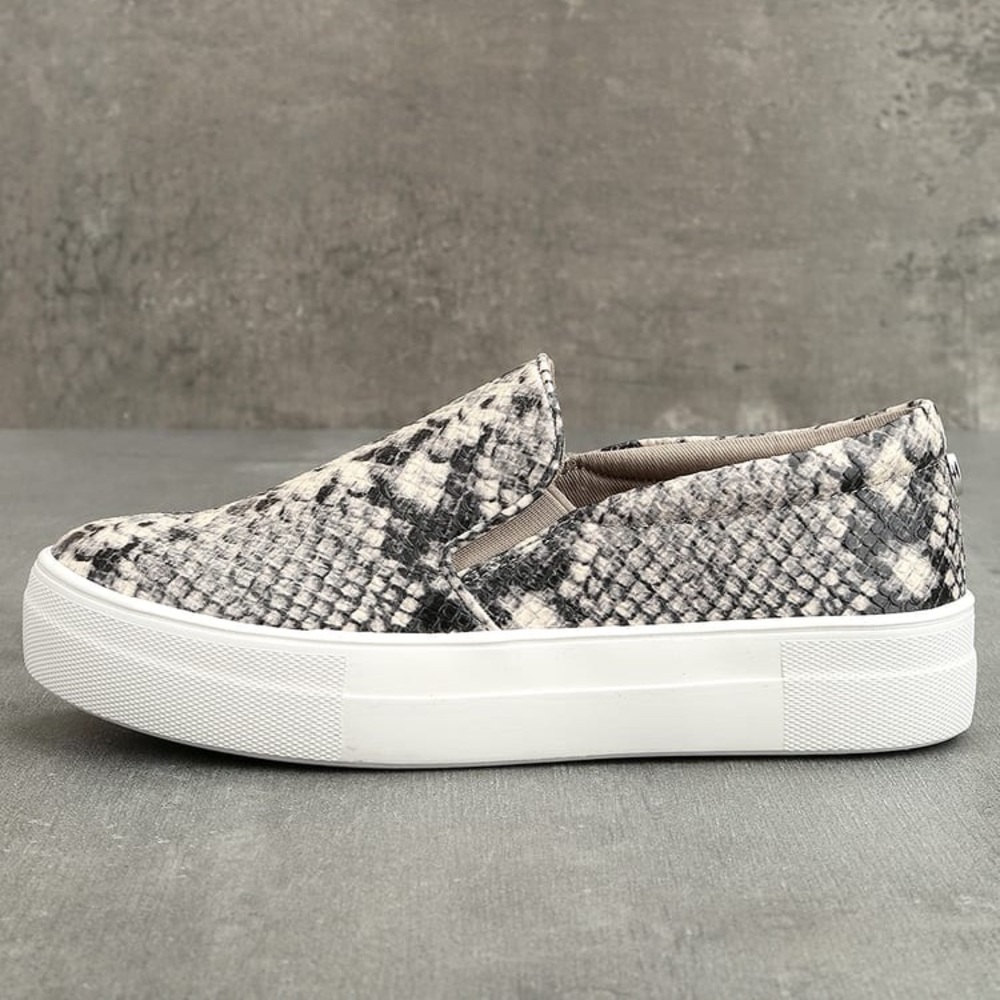 Steve Madden Gills Natural Snake Slip-On Sneakers